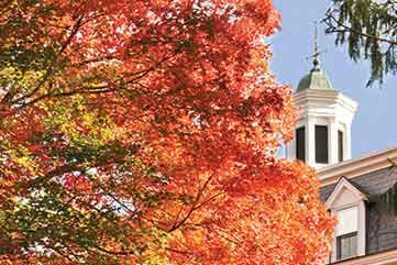 Building on campus in the fall. Link to Gifts of Real Estate